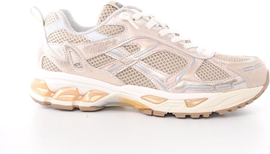 MRP dames sneaker Melrose D leder en mesh beige platina