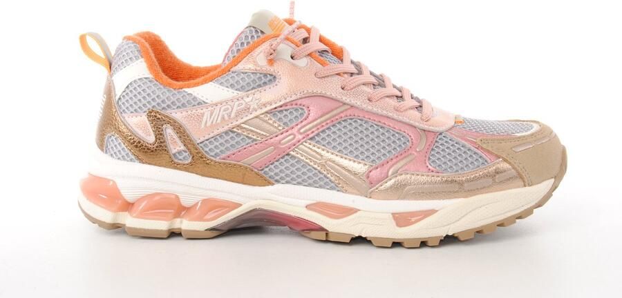 MRP dames sneaker Melrose D suède en mesh beige grijs roze
