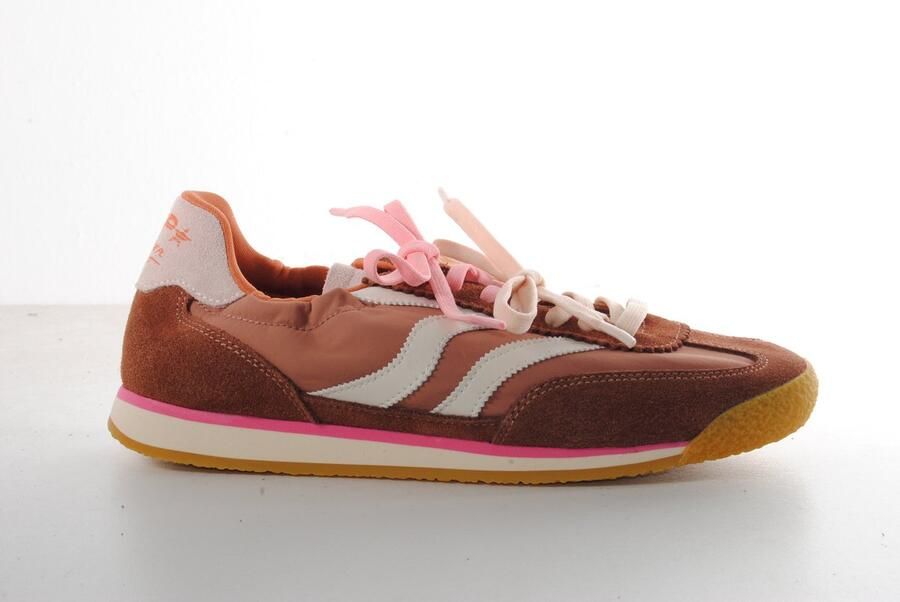 MRP dames sneaker pure suède nylon naturel roze