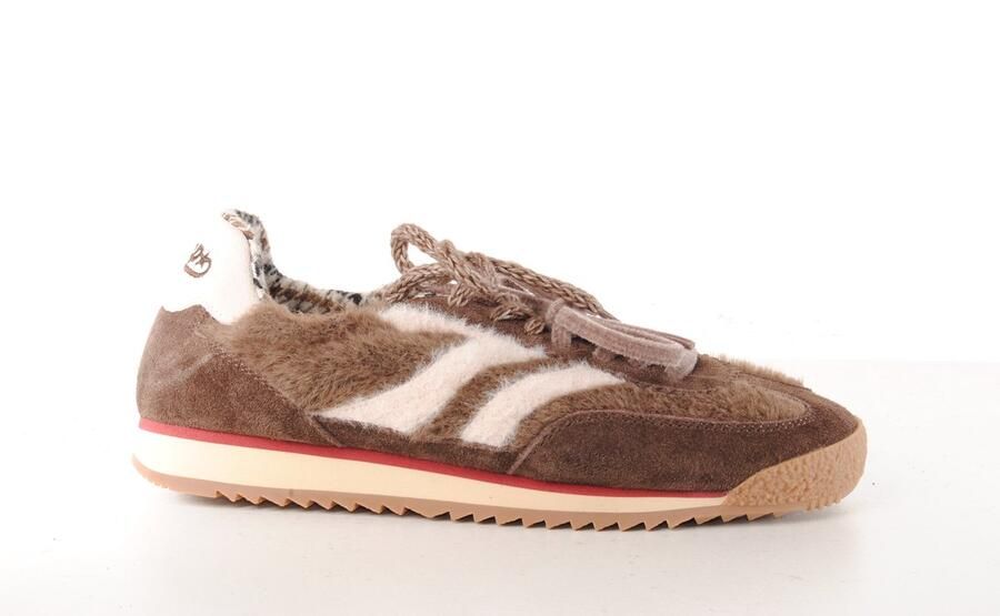 MRP dames sneaker Utah suède en wol bruin en beige