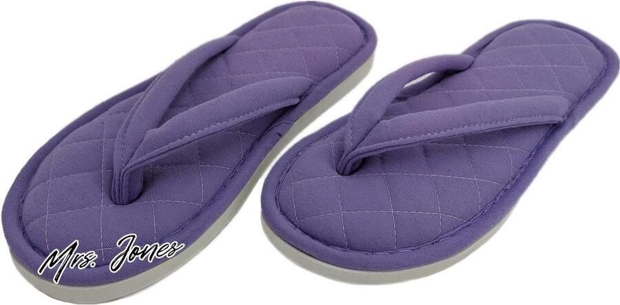 Mrs. Jones Gezellige Katoenen Spa Thong Huis Pantoffel Vochtafvoerende Open Teen Dikke Traagschuim Binnen Schoenen Dames Sloffen]};