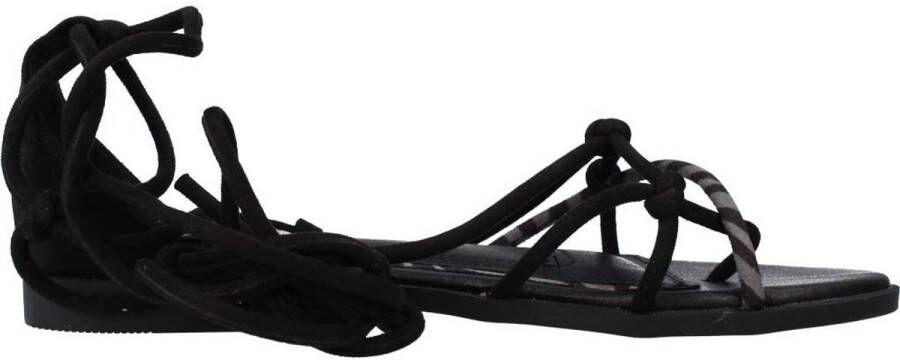 Mtng Flat Sandals Black Dames