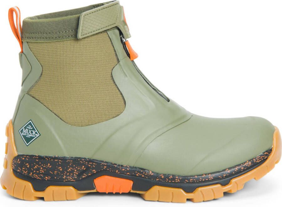 Muck Boots Olive orange heren enkel laars Apex Zip van