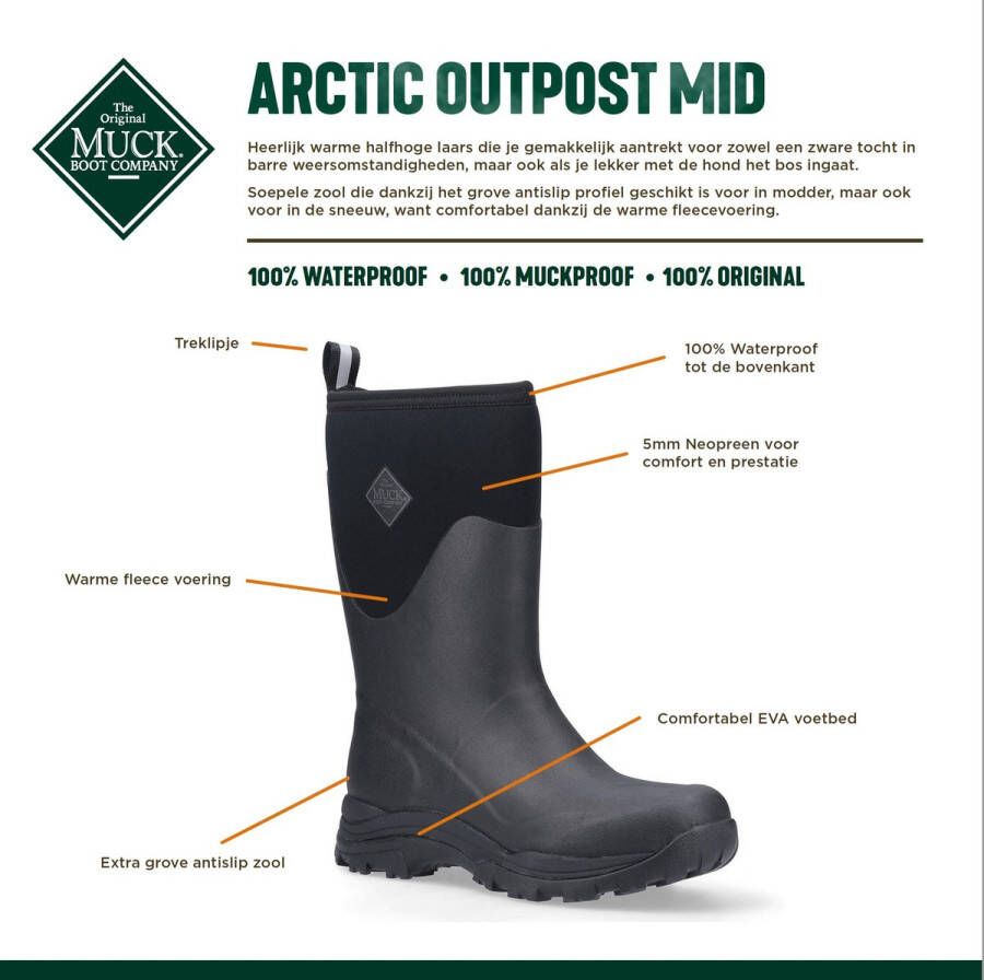 Muck Boot Arctic Outpost Mid Black Outdoorlaarzen - Foto 4