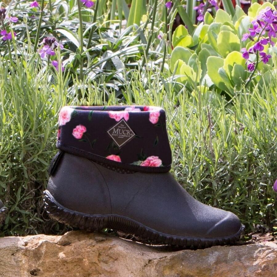 Muck Boot Muckster II Mid Tuinlaars Zwart Rose print Dames - Foto 2