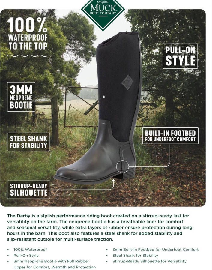 Muck Boot Derby Tall Zwart Dames - Foto 5