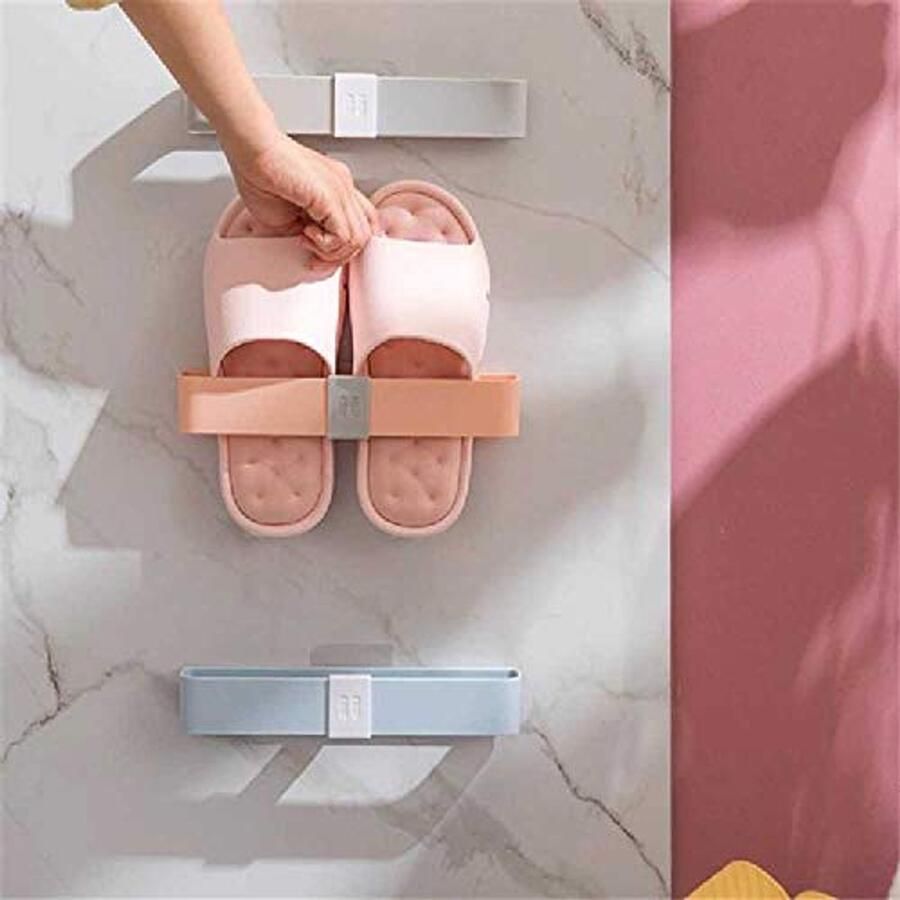 Multifunctionele Hanger voor Slippers en Schoenen Wandopberging Roze