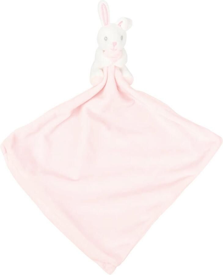Mumbles Plat knuffeldoekje konijn MM700 Wit licht Roze 26x met rits - Foto 2