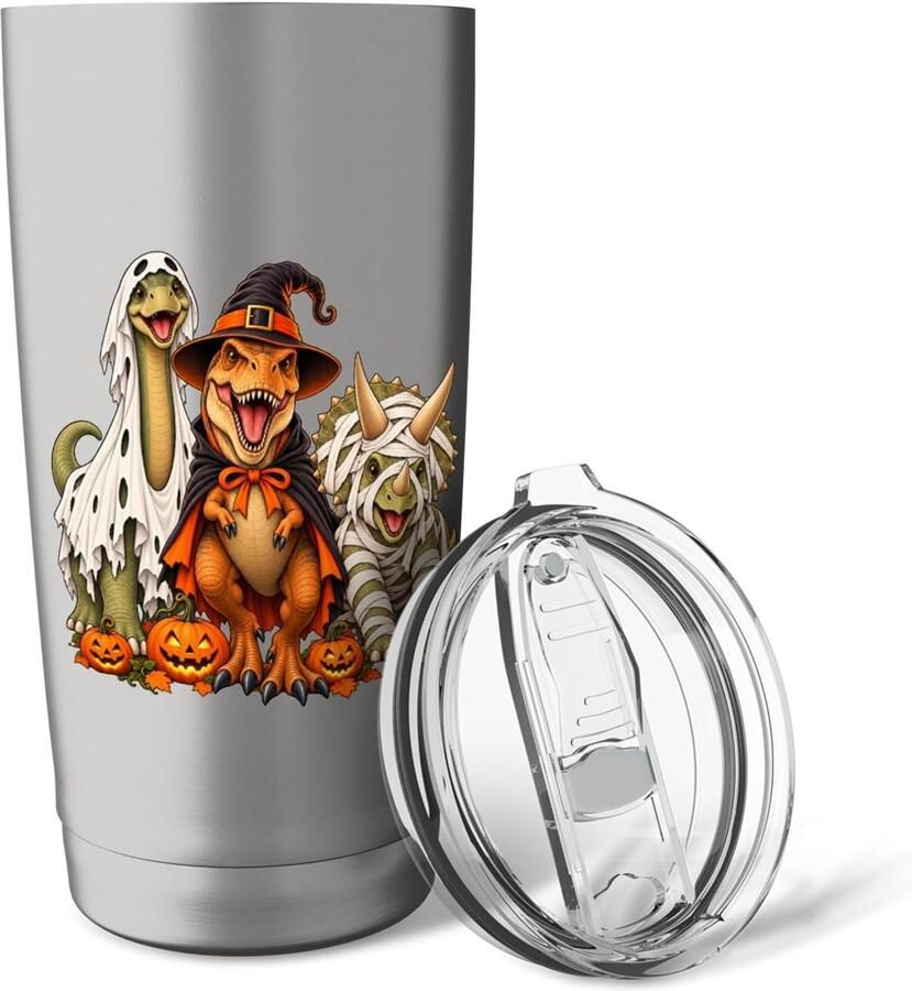 Mummie Halloween spook T-Rex geïsoleerde beker