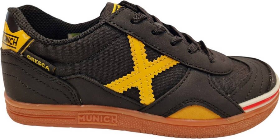 Munich 1500606 Black Yellow Jongens Sneakers Zwart