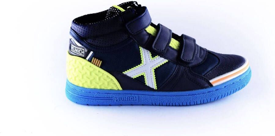 Munich G3 Boot Velcro Hoge sneakers Leren Sneaker Jongens Kids Blauw