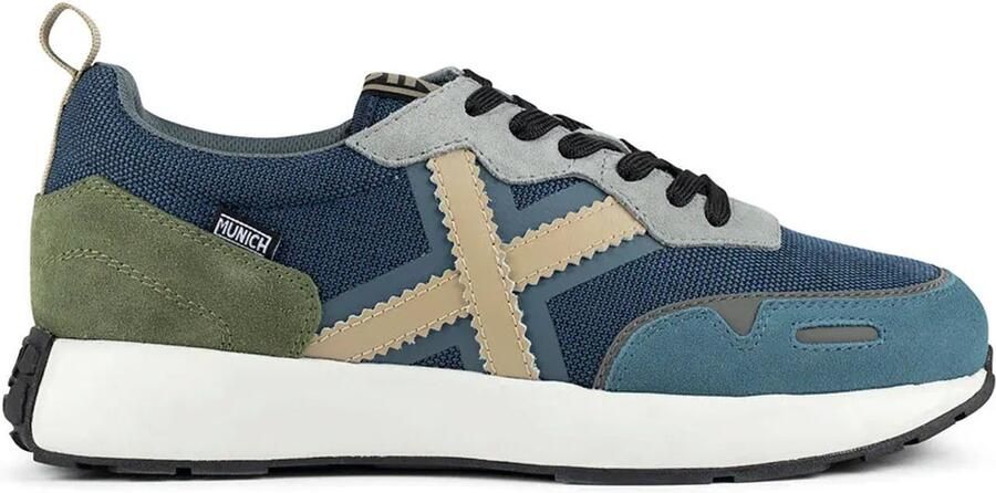 MUNICH Sneakers laag 'XEMINE' marine lichtgrijs olijfgroen