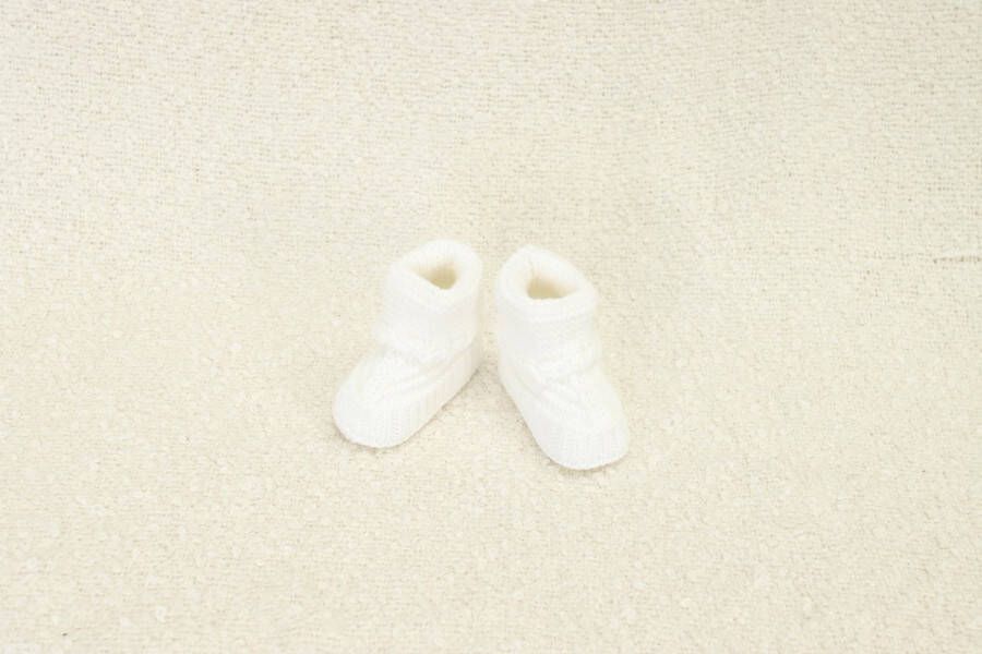 Mupke Gebreide baby slofjes Wit