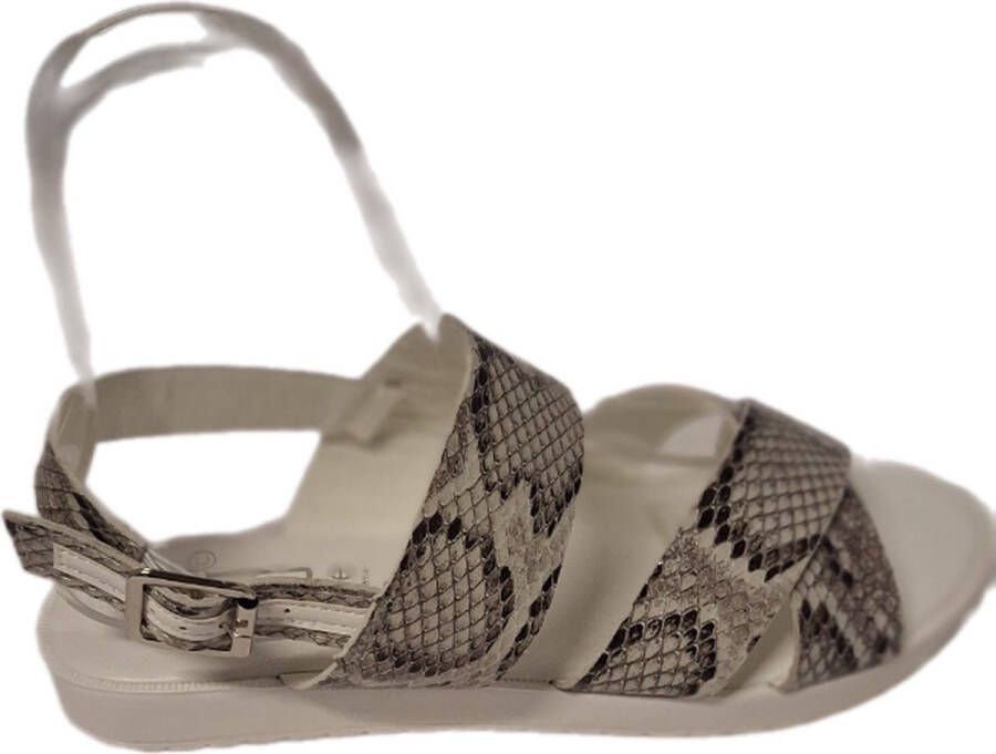 Muse Electronics MUSE-SANDAL-SNAKE LEDERLOOK-HEELSTRAP-WITTE ZOOL