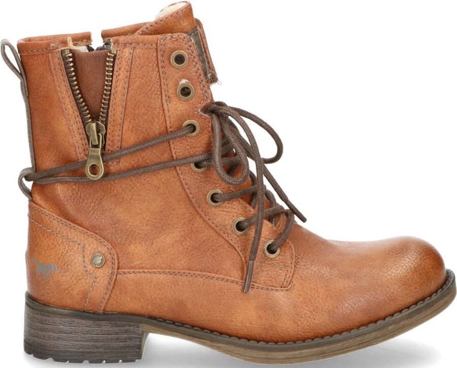 Mustang veterboot Veterschoenen bruin Cognac Schoenen