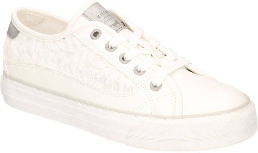Mustang Shoes Sneakers vrijetijdsschoen lage schoen veterschoen met zijlijk haak-inzet