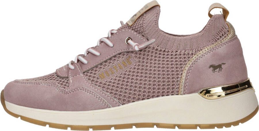 Mustang Lila Glitter Elastische Sneakers Pink Dames
