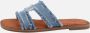 Mustang Shoes Slippers flats sandaal in jeans-look met strass-steentjes versierd - Thumbnail 1