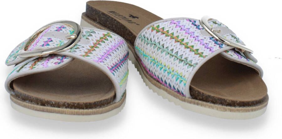 Mustang Shoes Slippers flats zomerschoen sandaal in vlechtlook