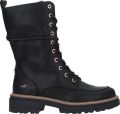 Mustang Shoes Veterlaarsjes zipper boots lace-up boots short boots with block heel - Zwart