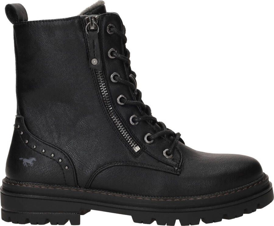 Mustang gevoerde veterboots zwart
