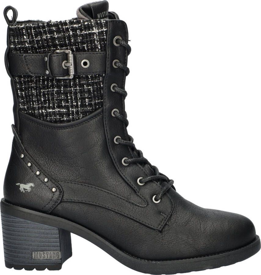 Mustang Shoes Winterlaarsjes Plateau enkellaars veterschoenen met praktische binnenrits