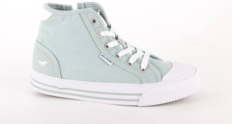 Mustang Shoes Plateausneakers veterschoen vrijetijdsschoen high top-sneaker met rits