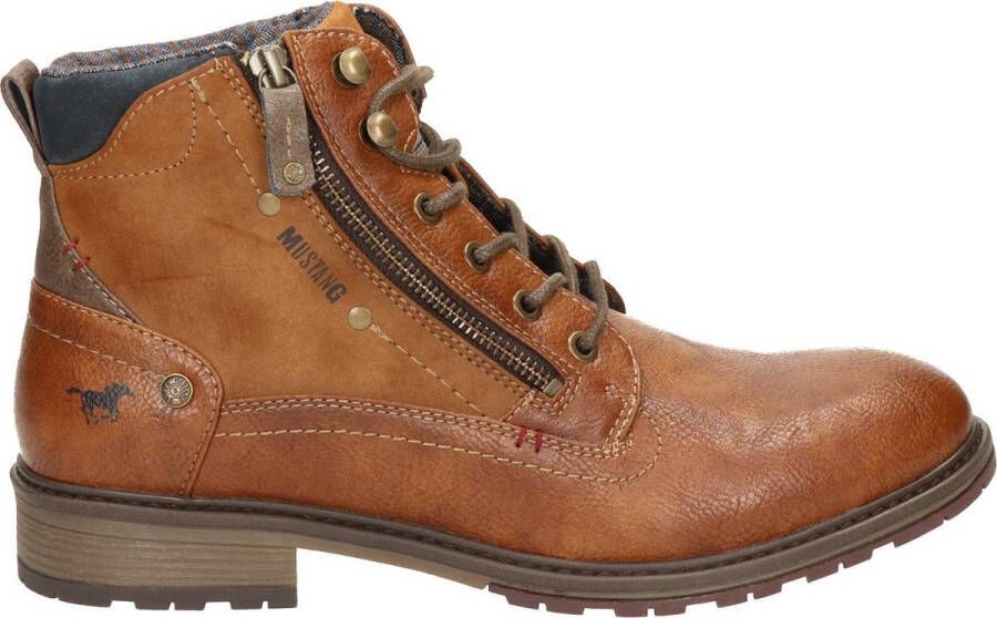 Mustang Shoes Hoge veterschoenen met een ritssluiting