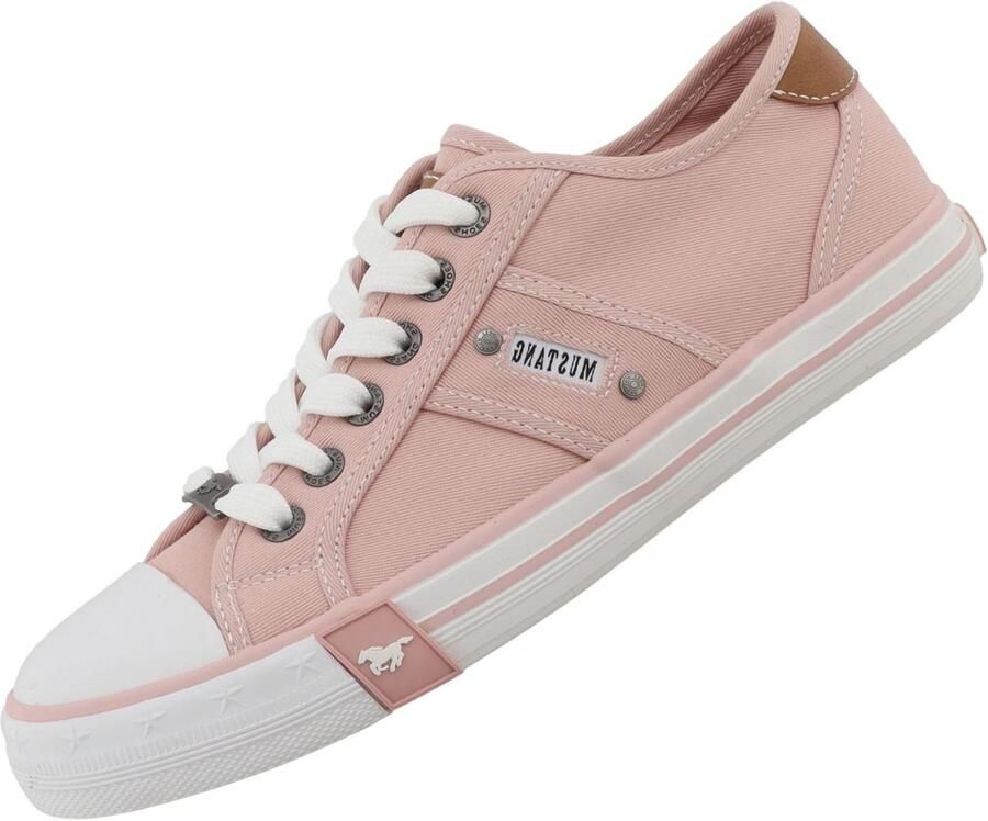 Mustang dames canvas sneaker roze