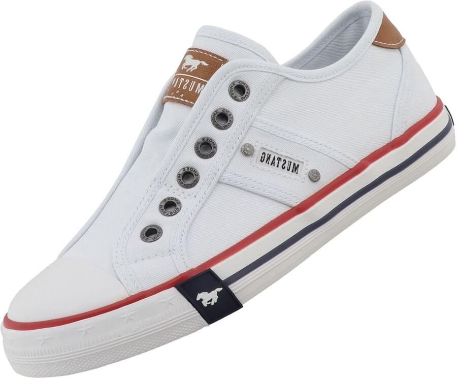 Mustang dames canvas sneaker wit