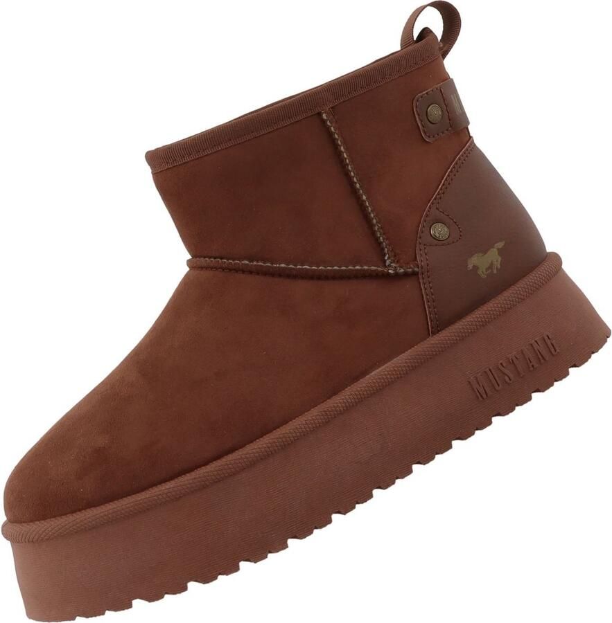 Mustang dames enkellaars bruin gevoerd