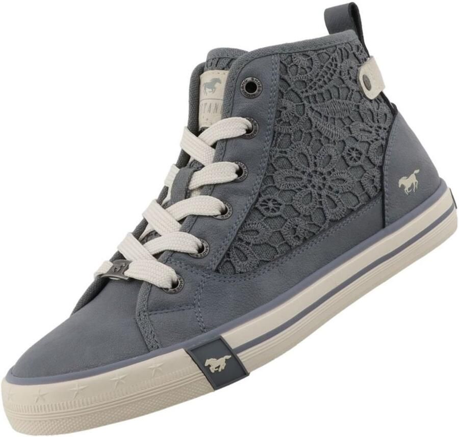 Mustang dames high top sneakers blauw (jeans)