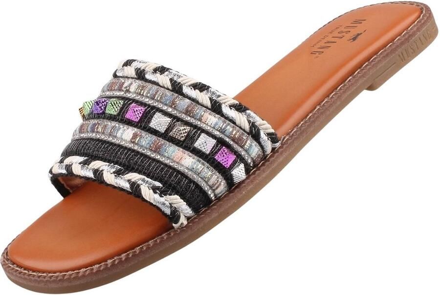 Mustang dames muiltjes zwart multi