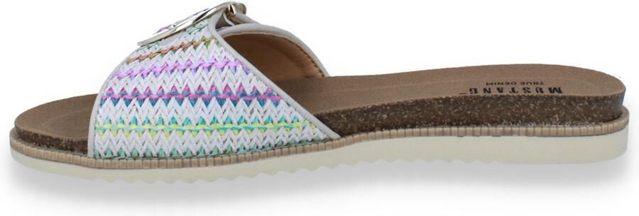 Mustang Shoes Slippers flats zomerschoen sandaal in vlechtlook - Foto 3