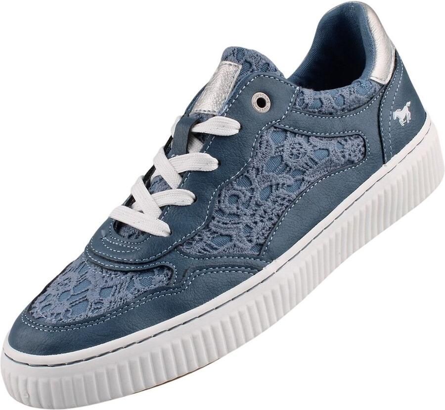 MUSTANG Sneakers laag duifblauw zilver