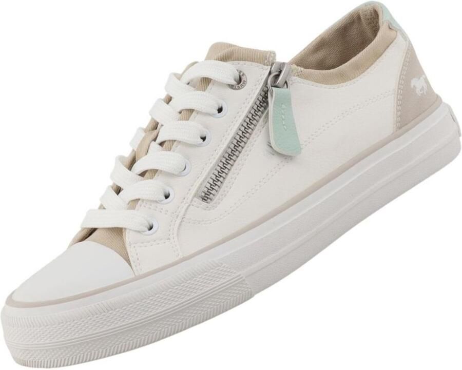 Mustang dames sportschoenen wit beige