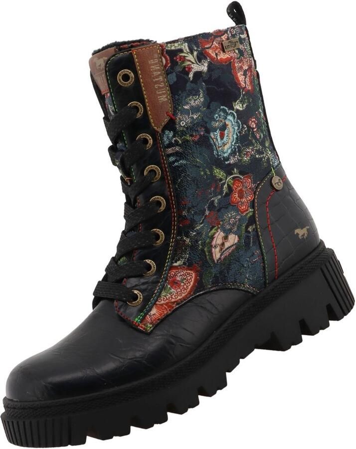 Mustang dames TEX-enkellaarsjes zwart 36M0112003-black multi - Foto 1