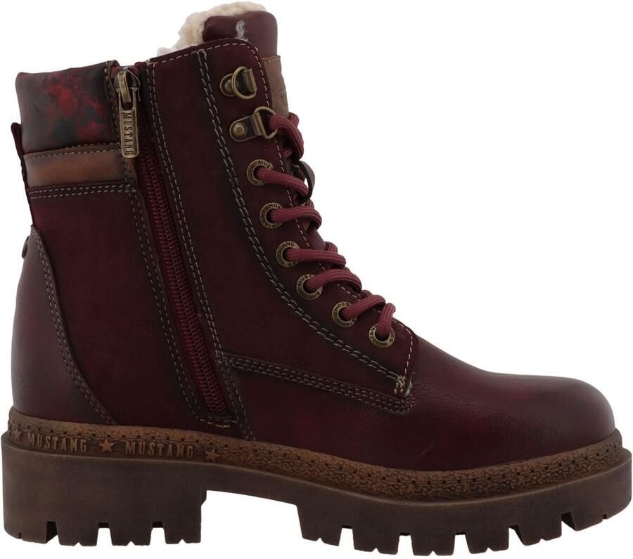 Mustang dames Tex-laarzen gevoerd bordeauxrood 36M0062005-bordo-multi