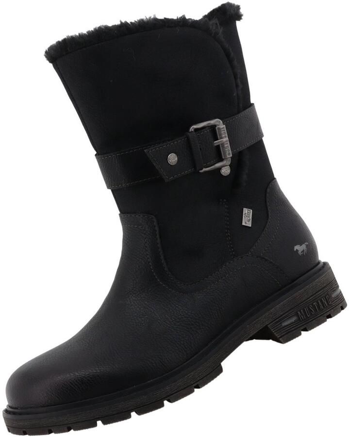 Mustang Shoes Winterlaarzen Bienke Biker boots met blokhak en sierriem