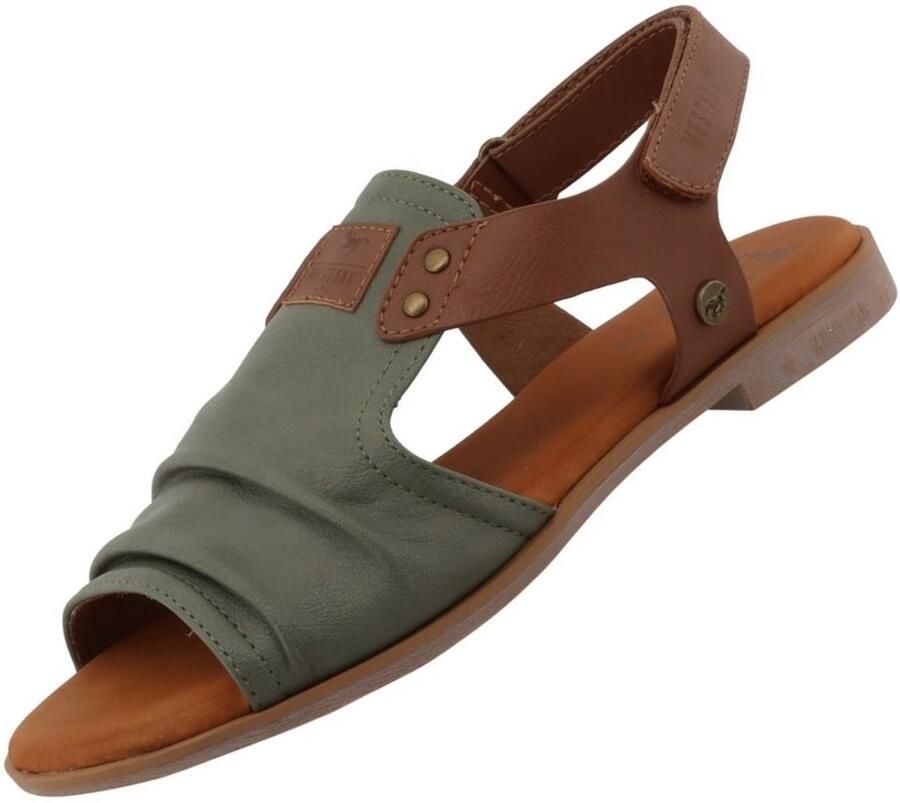 Mustang damessandaal groen bruin