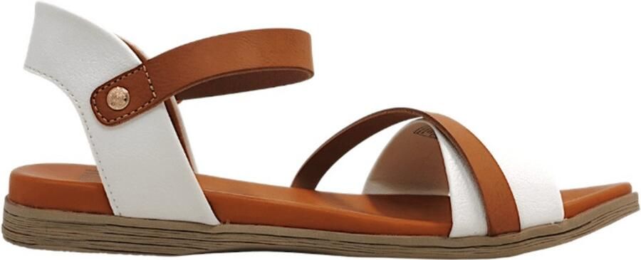 Mustang damessandaal wit bruin