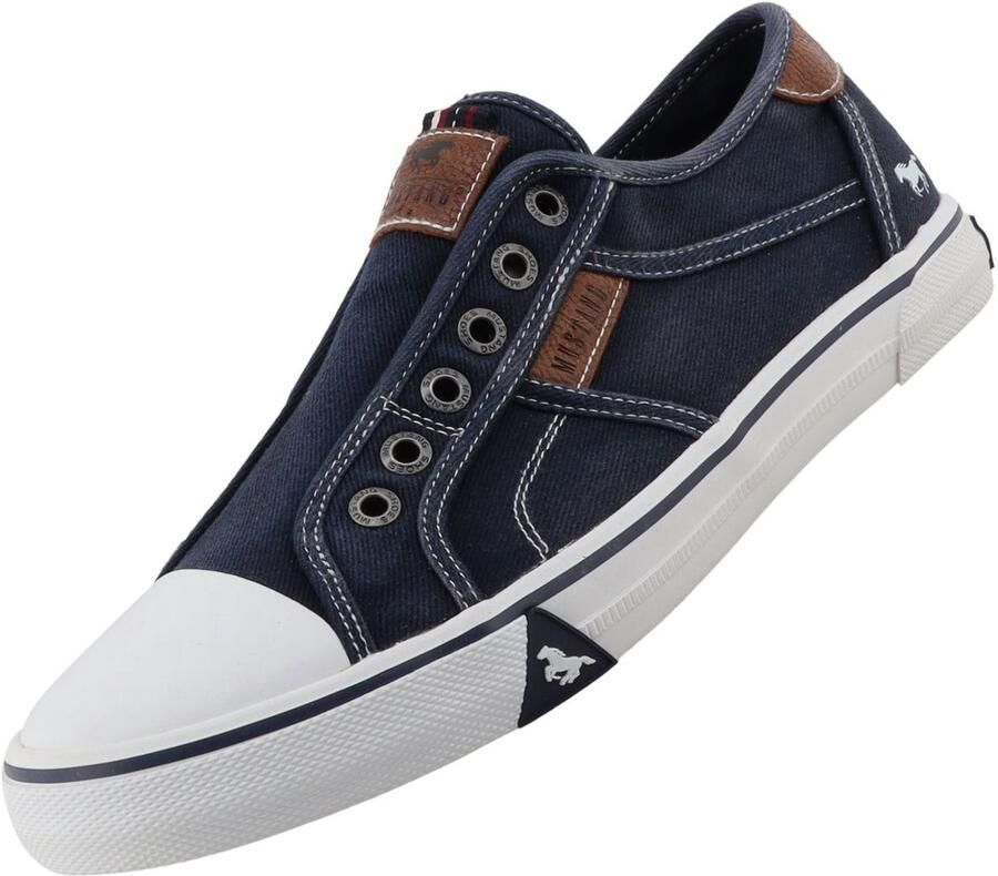Mustang heren canvas sportschoenen donkerblauw