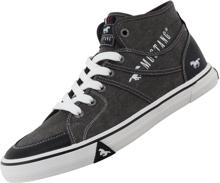 Mustang heren hoge canvas sneaker donkergrijs