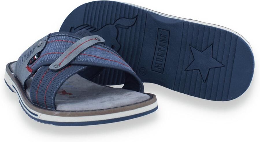 Mustang Heren Slipper Blauw