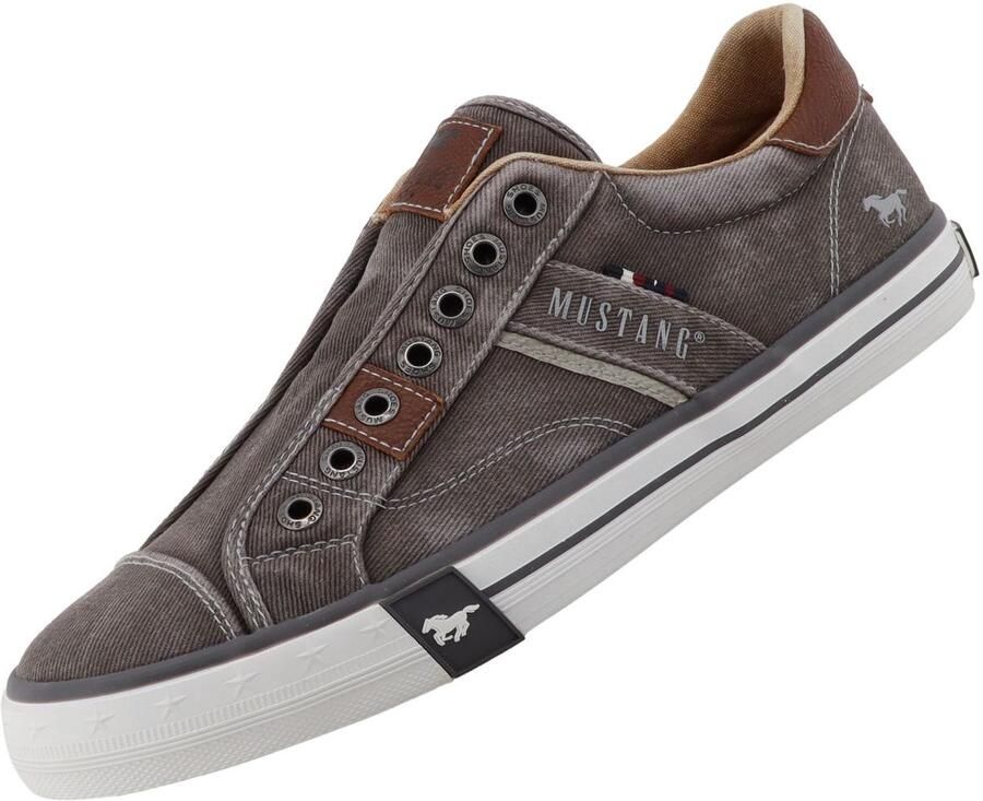 Mustang heren sneaker grijs canvas