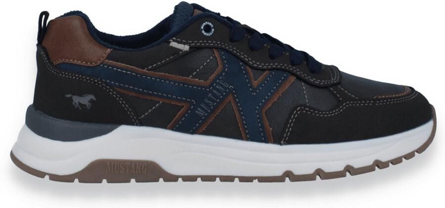 Mustang 26M0291006 herensneaker bruin blauw - Foto 2