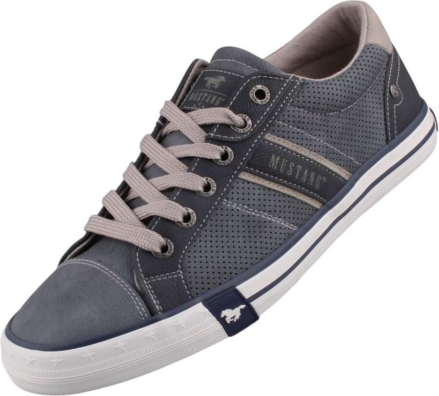 MUSTANG Sneakers laag beige marine saffier
