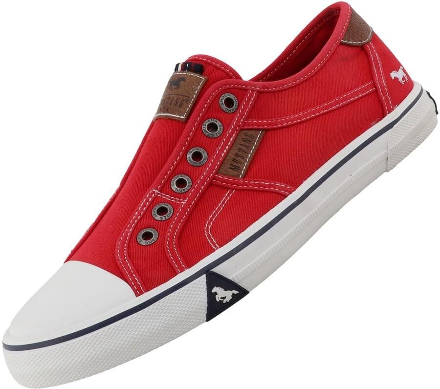 Mustang heren sneaker van canvas rood