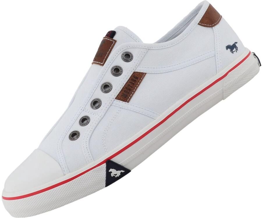 Mustang heren sneaker van canvas wit