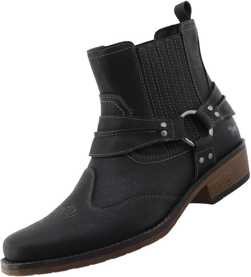 Mustang heren westernlaarsjes zwart 36M0031001